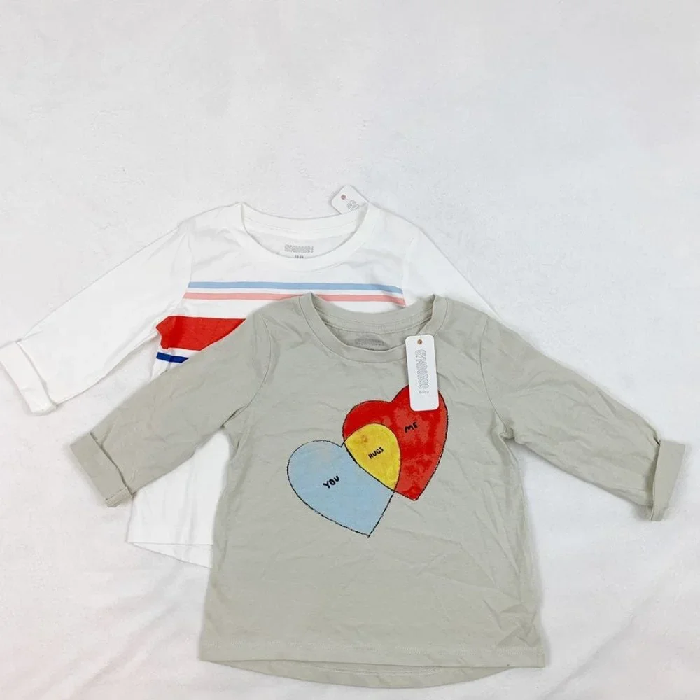 Gymboree Lot of 2 striped heart graphic t-shirt‎